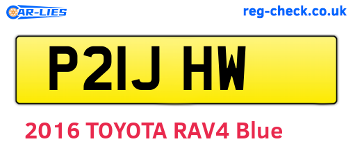 P21JHW are the vehicle registration plates.