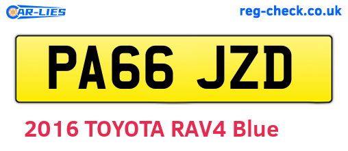 PA66JZD are the vehicle registration plates.
