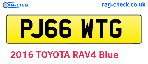 PJ66WTG are the vehicle registration plates.