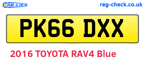 PK66DXX are the vehicle registration plates.