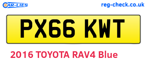 PX66KWT are the vehicle registration plates.