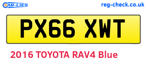 PX66XWT are the vehicle registration plates.