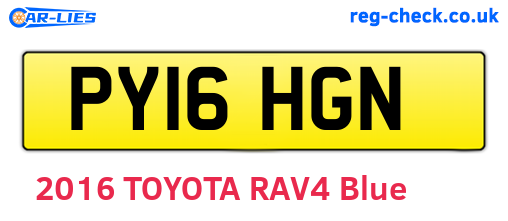 PY16HGN are the vehicle registration plates.