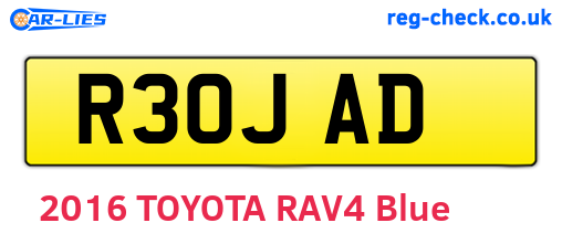 R30JAD are the vehicle registration plates.