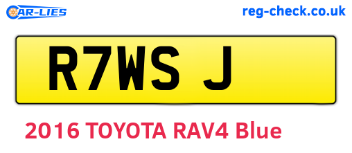R7WSJ are the vehicle registration plates.