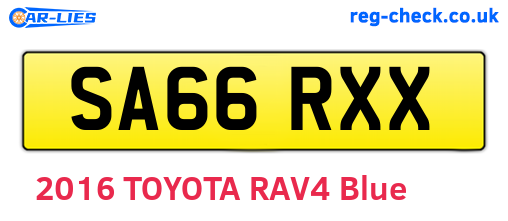 SA66RXX are the vehicle registration plates.