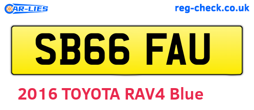 SB66FAU are the vehicle registration plates.