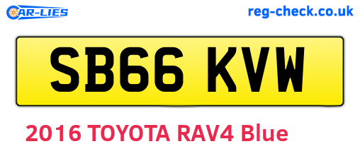 SB66KVW are the vehicle registration plates.
