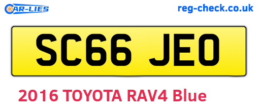 SC66JEO are the vehicle registration plates.