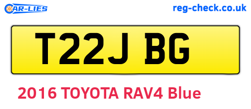 T22JBG are the vehicle registration plates.