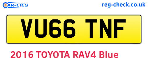 VU66TNF are the vehicle registration plates.