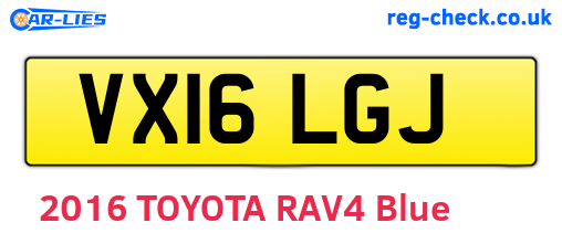 VX16LGJ are the vehicle registration plates.