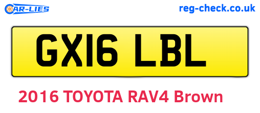 GX16LBL are the vehicle registration plates.