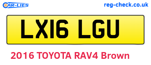 LX16LGU are the vehicle registration plates.
