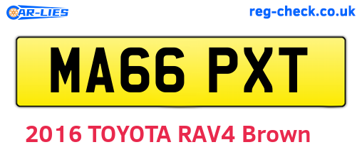 MA66PXT are the vehicle registration plates.