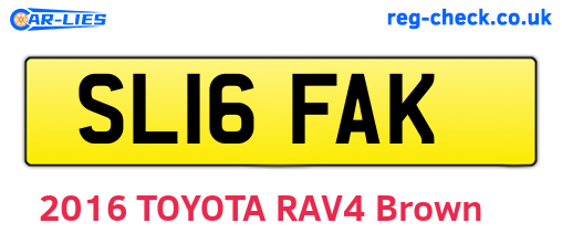 SL16FAK are the vehicle registration plates.