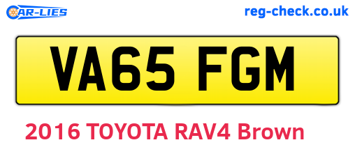 VA65FGM are the vehicle registration plates.