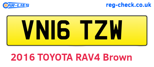 VN16TZW are the vehicle registration plates.