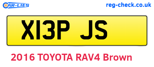 X13PJS are the vehicle registration plates.