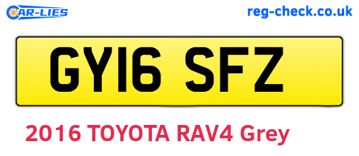 GY16SFZ are the vehicle registration plates.