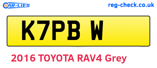 K7PBW are the vehicle registration plates.