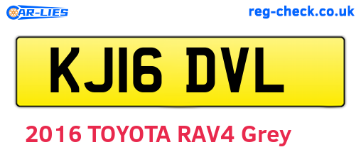 KJ16DVL are the vehicle registration plates.