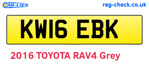 KW16EBK are the vehicle registration plates.