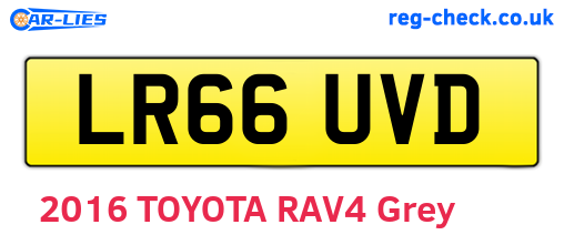 LR66UVD are the vehicle registration plates.