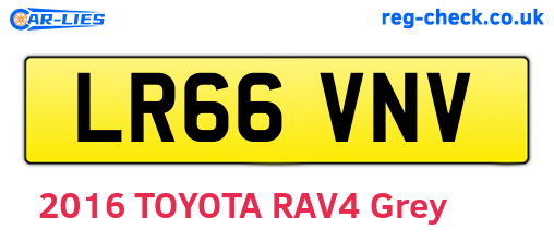 LR66VNV are the vehicle registration plates.