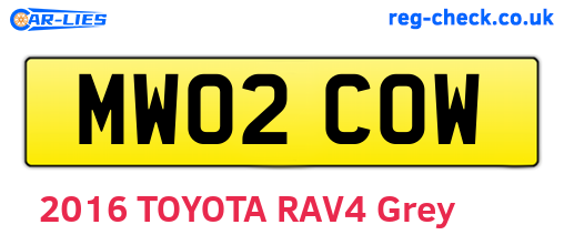 MW02COW are the vehicle registration plates.