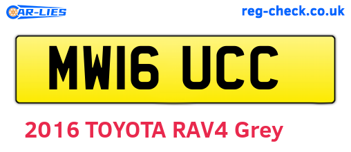 MW16UCC are the vehicle registration plates.