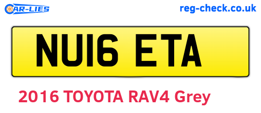 NU16ETA are the vehicle registration plates.