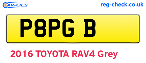 P8PGB are the vehicle registration plates.