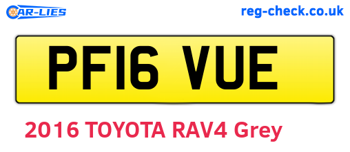 PF16VUE are the vehicle registration plates.