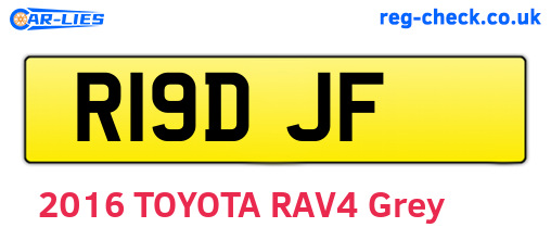 R19DJF are the vehicle registration plates.