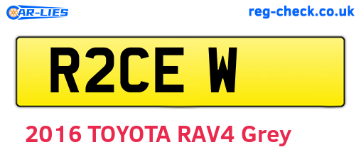 R2CEW are the vehicle registration plates.