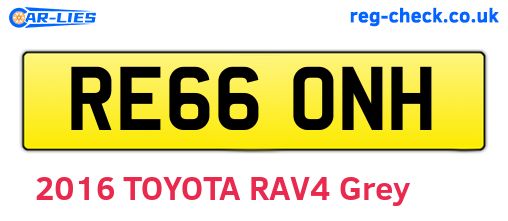 RE66ONH are the vehicle registration plates.