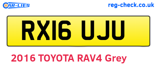 RX16UJU are the vehicle registration plates.