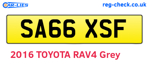 SA66XSF are the vehicle registration plates.