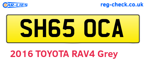 SH65OCA are the vehicle registration plates.