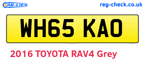 WH65KAO are the vehicle registration plates.