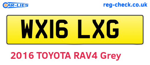 WX16LXG are the vehicle registration plates.