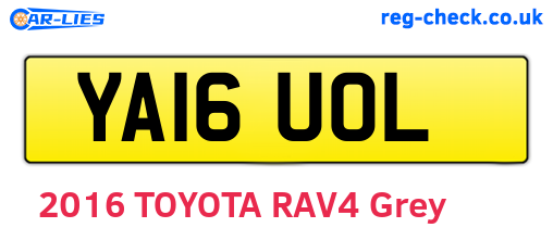 YA16UOL are the vehicle registration plates.