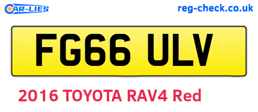 FG66ULV are the vehicle registration plates.
