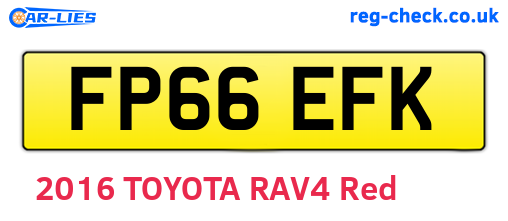 FP66EFK are the vehicle registration plates.