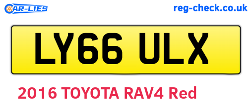 LY66ULX are the vehicle registration plates.