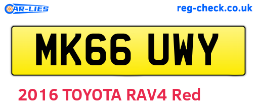 MK66UWY are the vehicle registration plates.