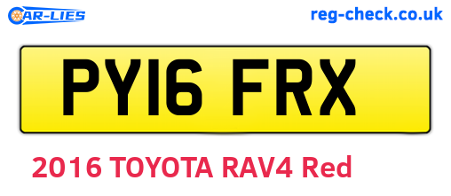 PY16FRX are the vehicle registration plates.