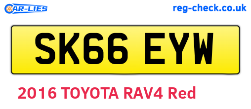 SK66EYW are the vehicle registration plates.
