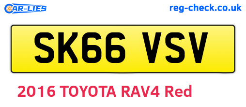 SK66VSV are the vehicle registration plates.